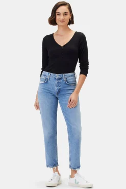 Amour Vert AGOLDE Kye Mid Rise Straight Crop Jean Forseen New
