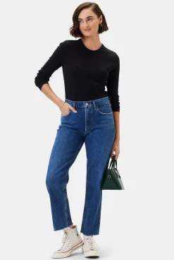 Amour Vert AGOLDE Kye Mid Rise Straight Crop Jean Mirage Clearance