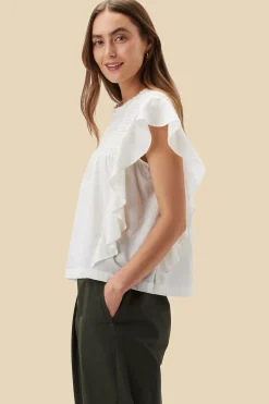 Amour Vert Aida Organic Cotton Blouse Ivory Online