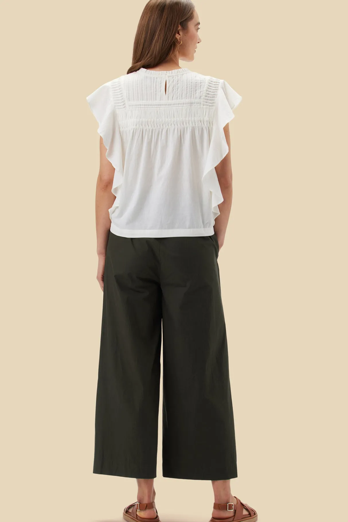 Amour Vert Aida Organic Cotton Blouse Ivory Online