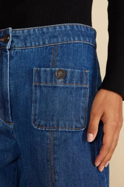 Amour Vert Alete Patch Pocket Jean IndigoBlue New