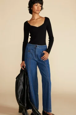 Amour Vert Alete Patch Pocket Jean IndigoBlue New