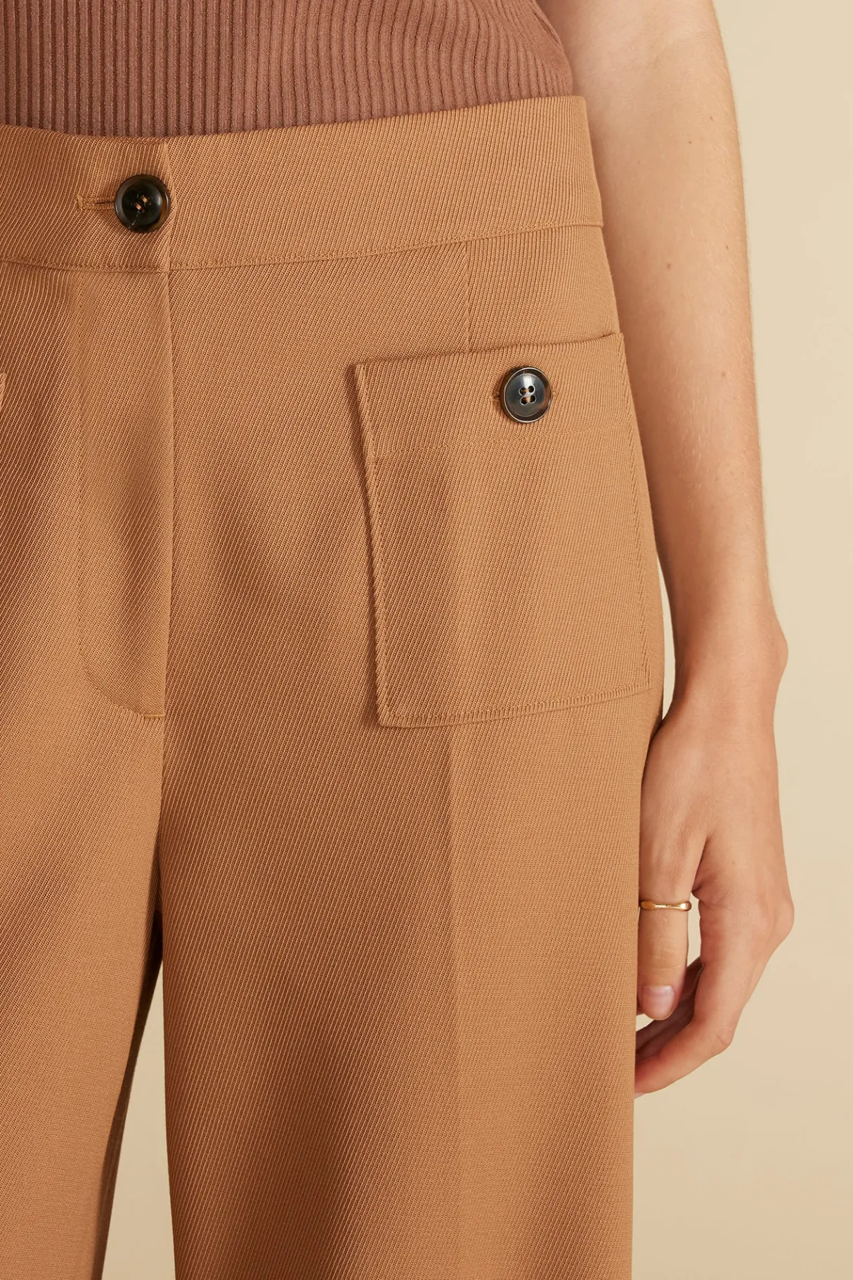 Amour Vert Alete Patch Pocket Pant Camel Best