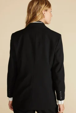 Amour Vert Alix Boyfriend Blazer Black New