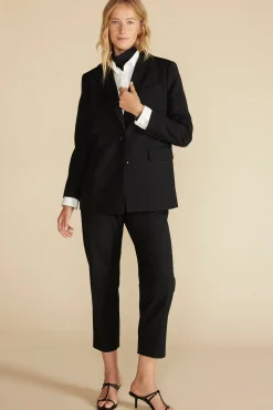 Amour Vert Alix Boyfriend Blazer Black New