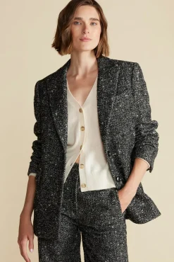 Amour Vert Alix Boyfriend Blazer BlackHerringbone Outlet
