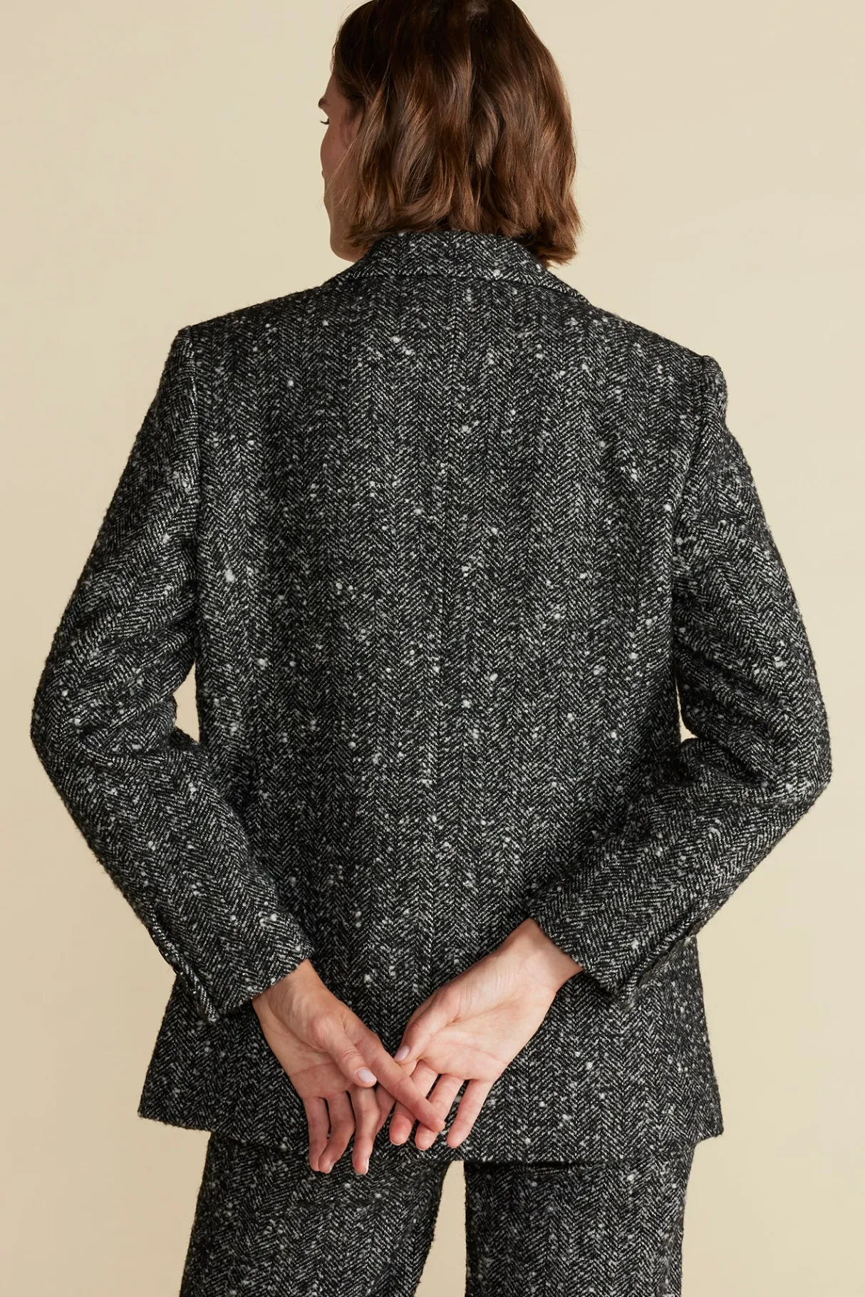 Amour Vert Alix Boyfriend Blazer BlackHerringbone Outlet