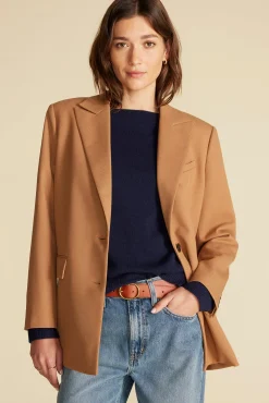 Amour Vert Alix Boyfriend Blazer Camel Fashion