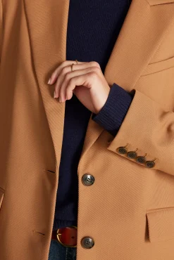 Amour Vert Alix Boyfriend Blazer Camel Fashion