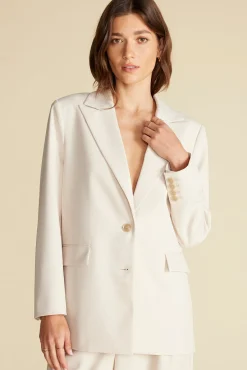 Amour Vert Alix Boyfriend Blazer Ivory Hot