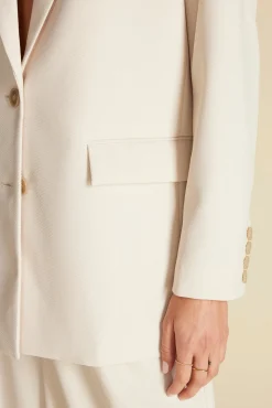 Amour Vert Alix Boyfriend Blazer Ivory Hot