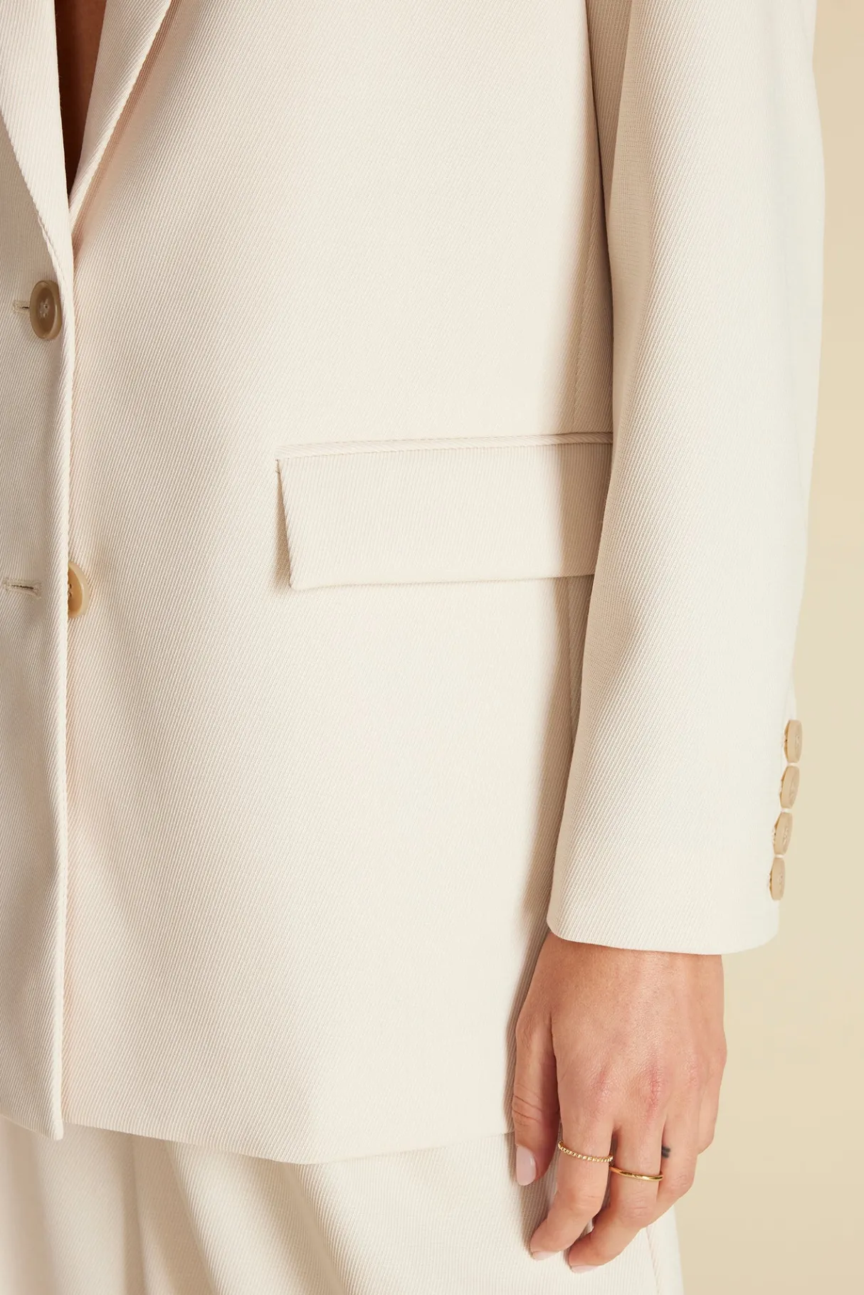 Amour Vert Alix Boyfriend Blazer Ivory Hot