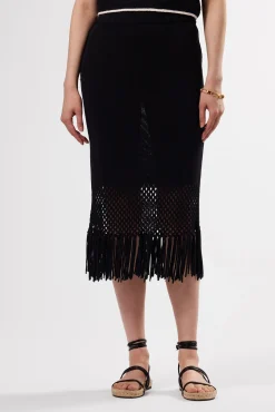 Amour Vert Alizee Crochet Skirt Black Hot