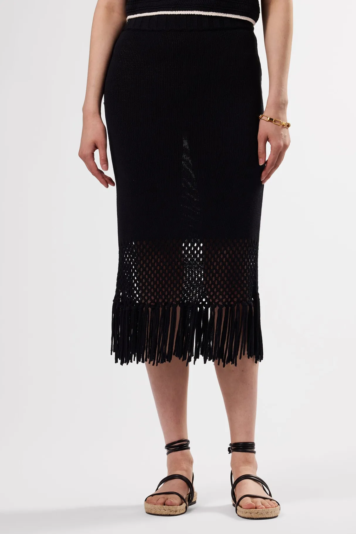 Amour Vert Alizee Crochet Skirt Black Hot