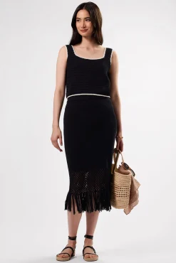 Amour Vert Alizee Crochet Skirt Black Hot