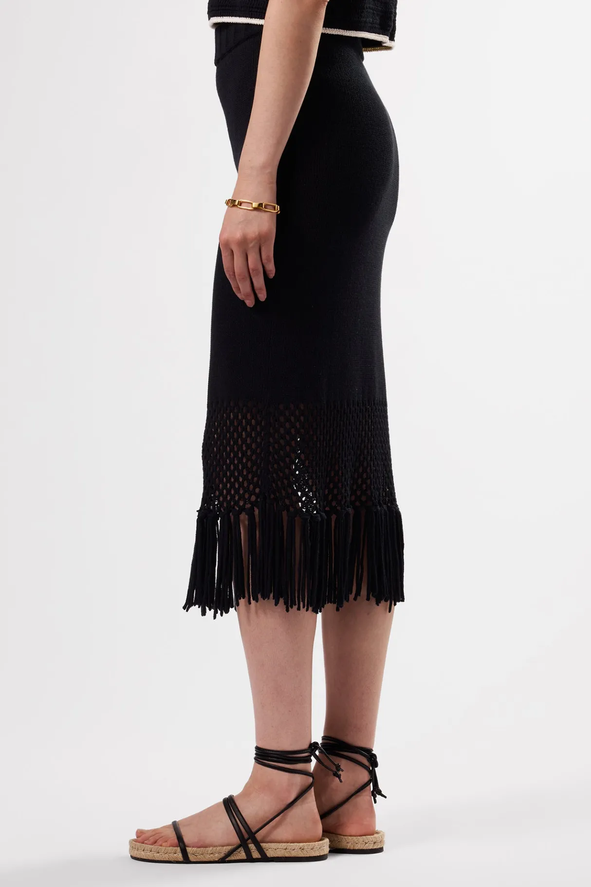 Amour Vert Alizee Crochet Skirt Black Hot