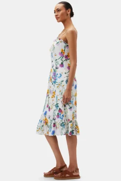 Amour Vert Alma Washable Silk Dress JardinIvory Clearance