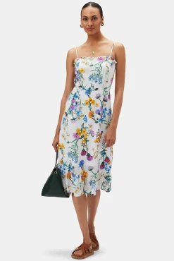 Amour Vert Alma Washable Silk Dress JardinIvory Clearance