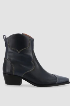 Amour Vert Alohas Buffalo s Leather Ankle Boots Blue Online