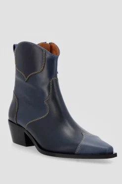 Amour Vert Alohas Buffalo s Leather Ankle Boots Blue Online