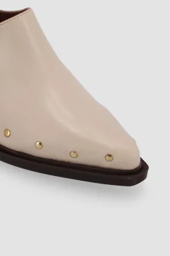 Amour Vert Alohas Lorenzo Leather Mules Cream Clearance