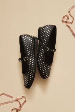Amour Vert Alohas Lucien Leather Ballet Flats Black Fashion