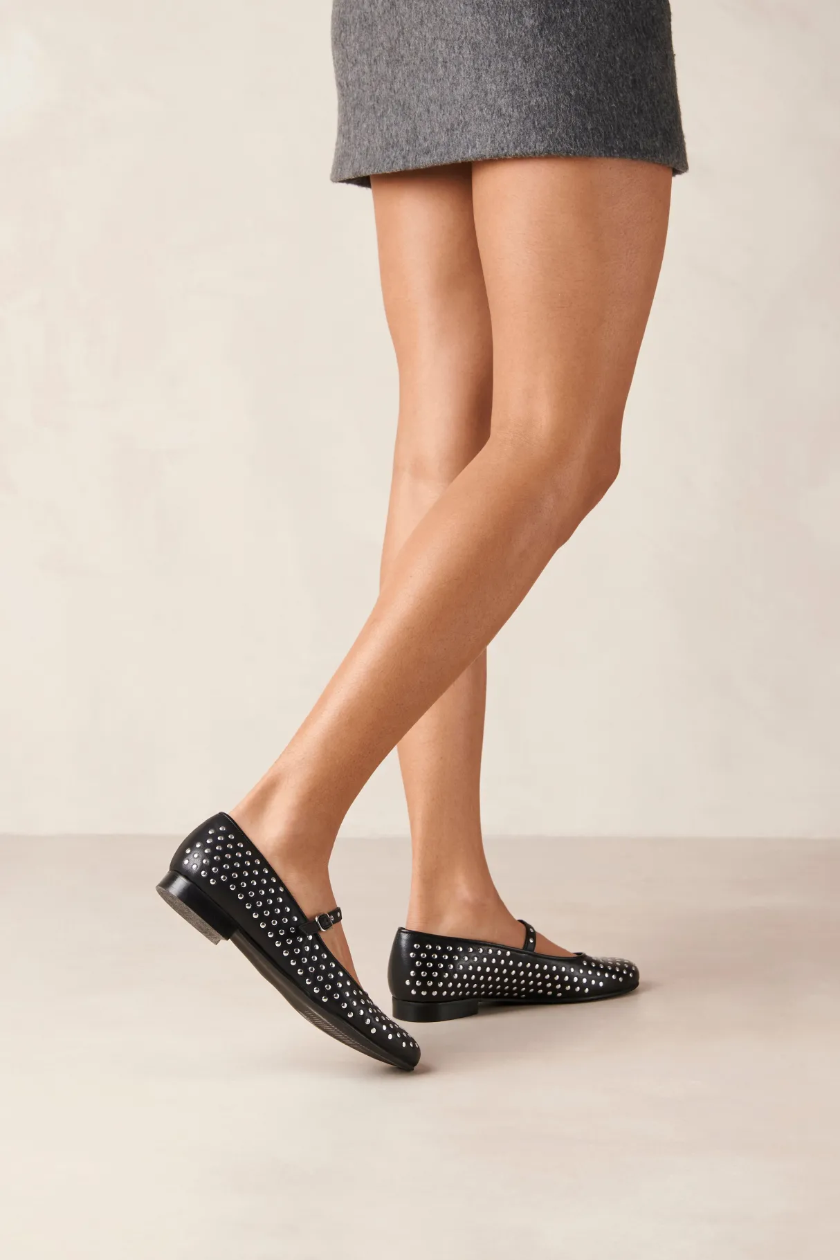 Amour Vert Alohas Lucien Leather Ballet Flats Black Fashion