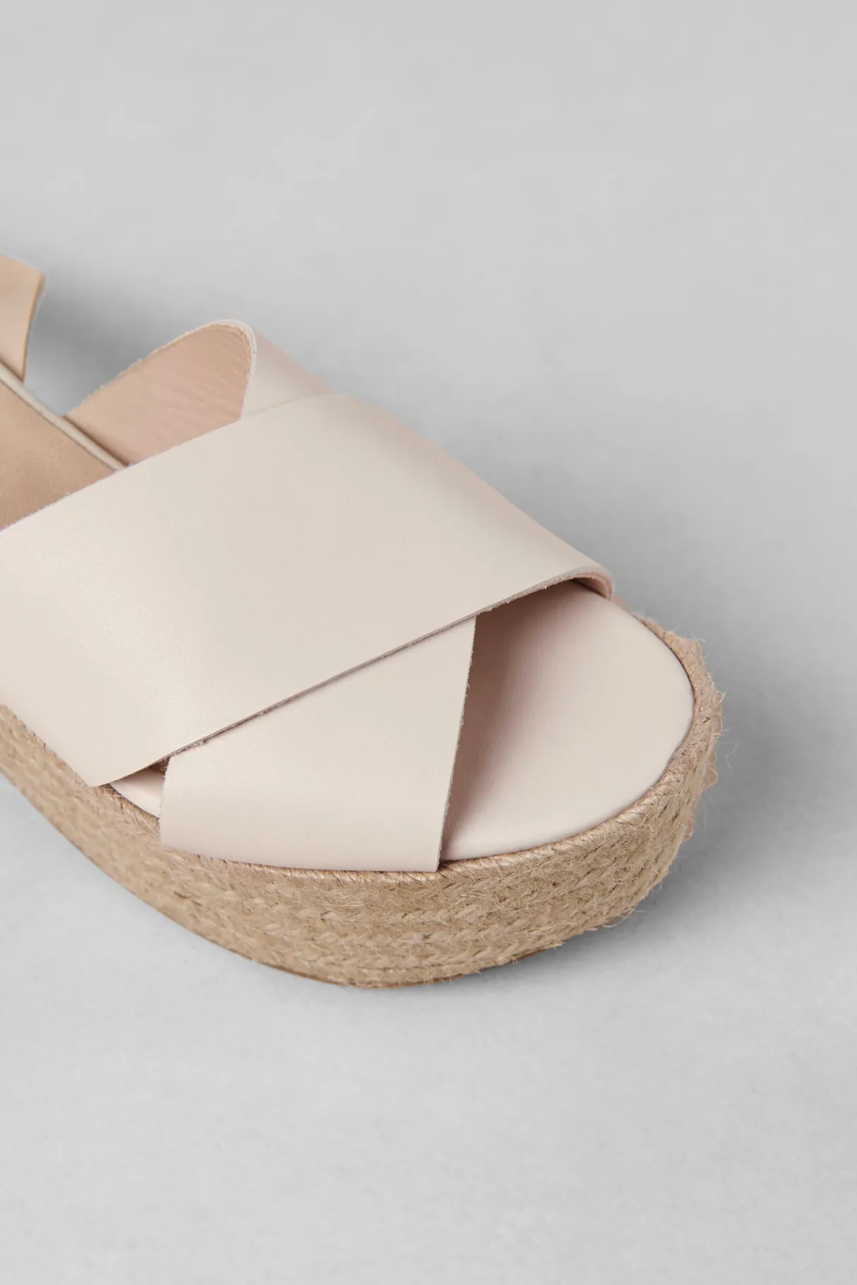 Amour Vert Alohas Lyla Leather Espadrille Cream Best
