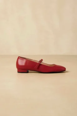 Amour Vert Alohas Por Do Sol Leather Ballet Flats Red New