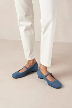 Amour Vert Alohas Por Do Sol Leather Ballet Flats Denim New