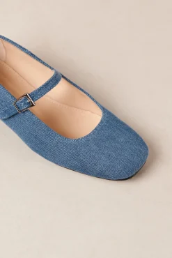 Amour Vert Alohas Por Do Sol Leather Ballet Flats Denim New