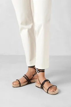 Amour Vert Alohas Rayna Leather Sandal Black Outlet