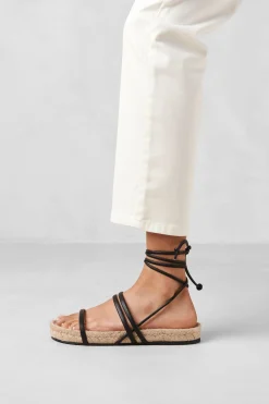 Amour Vert Alohas Rayna Leather Sandal Black Outlet