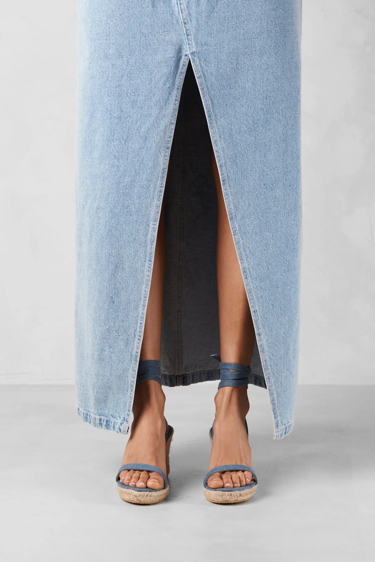 Amour Vert Alohas Willa Leather Espadrille DenimBlue Clearance