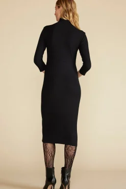 Amour Vert Angeline Paris Rib Midi Dress Black Online