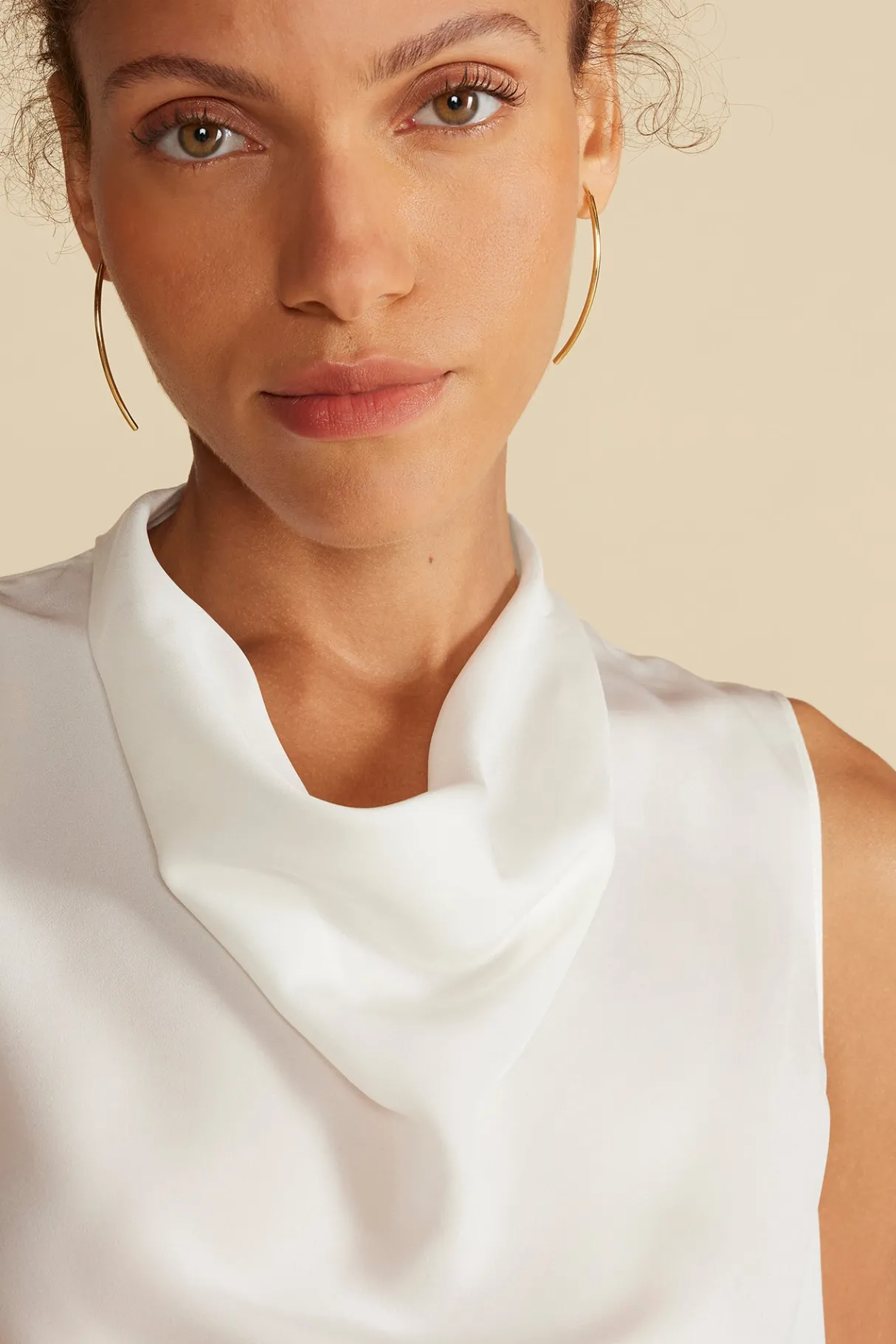 Amour Vert Ann Draped Tank Ivory Clearance