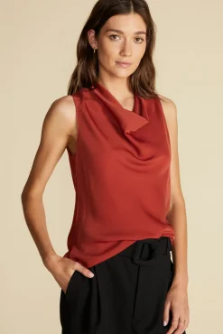 Amour Vert Ann Draped Tank Rust Hot