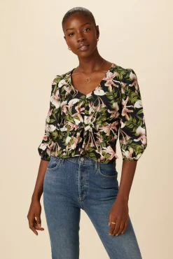 Amour Vert Annika Organic Cotton Blouse Lily Hot