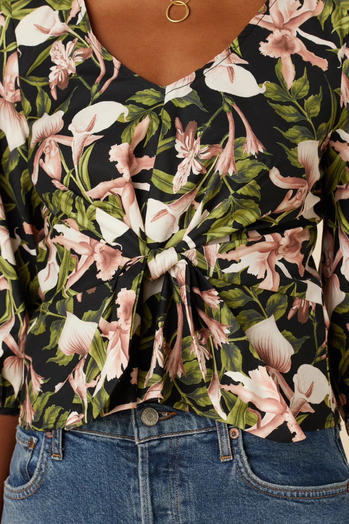 Amour Vert Annika Organic Cotton Blouse Lily Hot