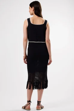 Amour Vert Antibes Crochet Tank BlackIvory New