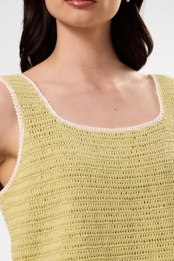 Amour Vert Antibes Crochet Tank MelonIvory Best