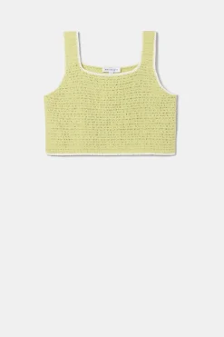 Amour Vert Antibes Crochet Tank MelonIvory Best
