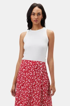Amour Vert Asmet Paris Rib Tank White Clearance