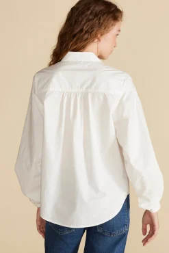 Amour Vert Averi Pleated Poplin Blouse White Fashion