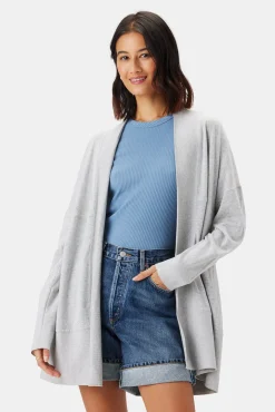 Amour Vert Bailey Flaxen Eco Cardigan HeatherGrey Online