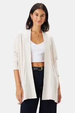 Amour Vert Bailey Flaxen Eco Cardigan Oat Best