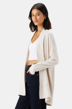 Amour Vert Bailey Flaxen Eco Cardigan Oat Best