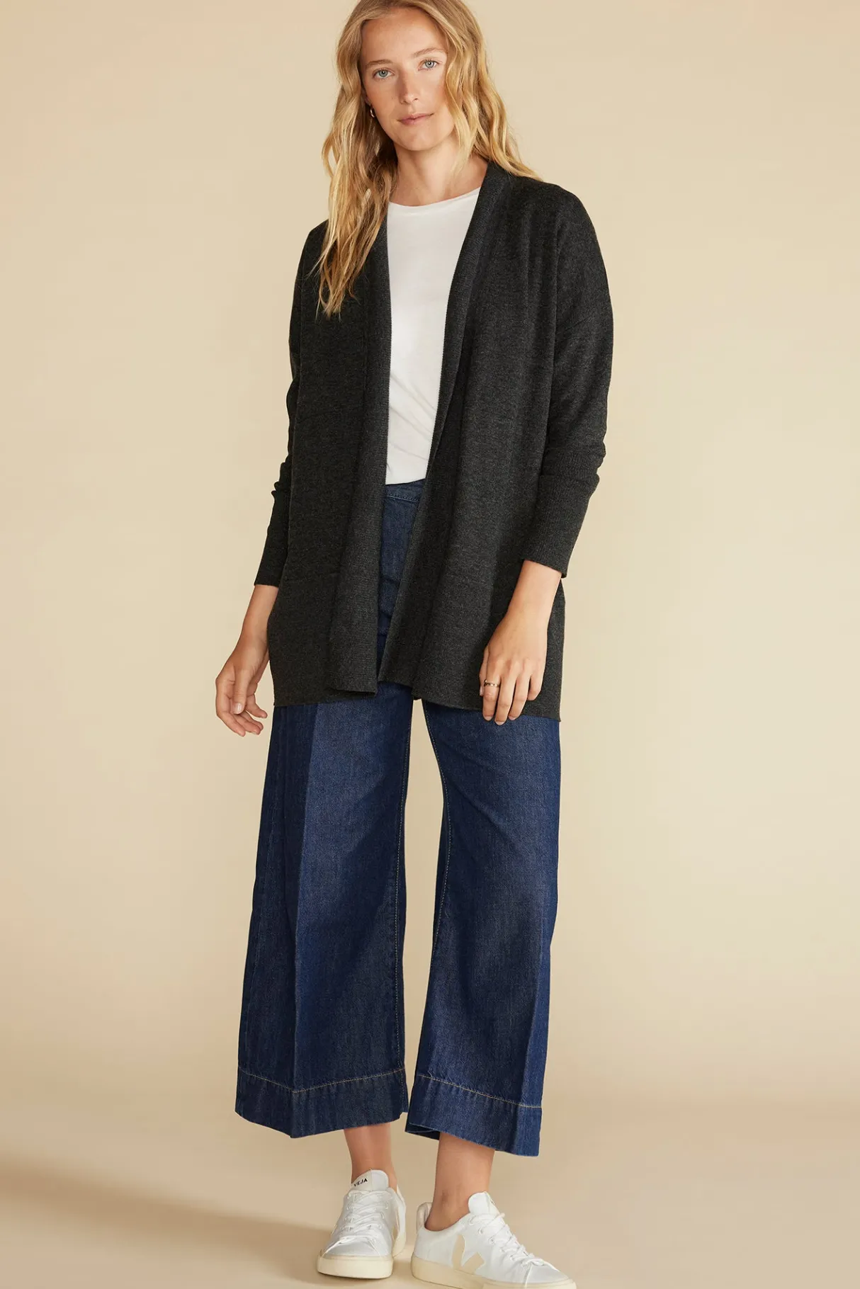 Amour Vert Bailey Wool Sweater Coat CharcoalGrey Hot