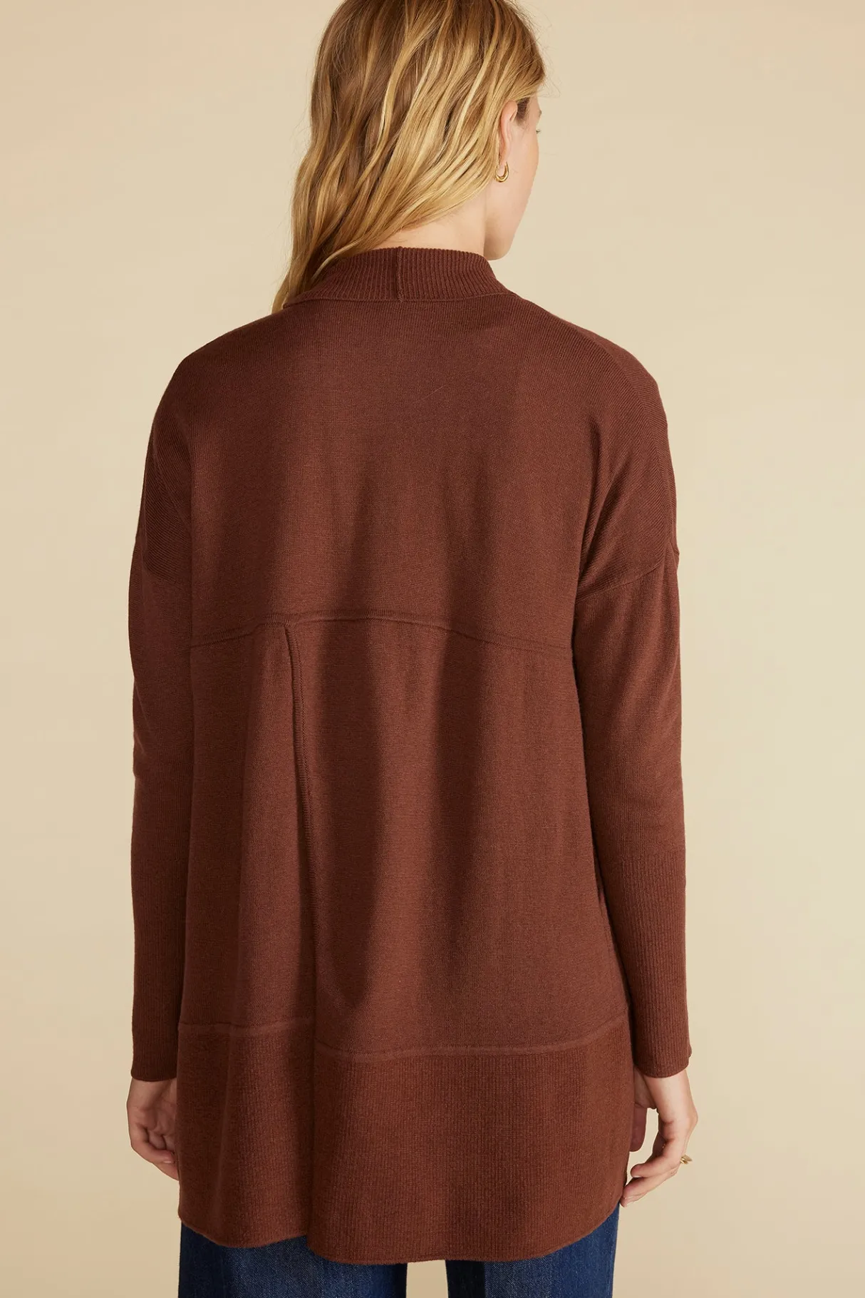 Amour Vert Bailey Wool Sweater Coat EspressoBrown Online