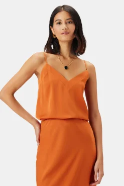 Amour Vert Barlow Stretch Silk Tank SunsetOrange Outlet